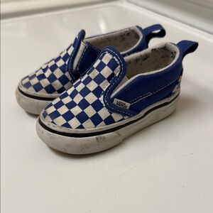 Vans Kids Blue Checkered Slip-On Shoes